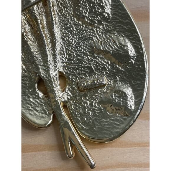 Vintage JJ Artist Palette Brooch Pin Gold Tone With Paintbrush & Paints - Picture 3 of 5